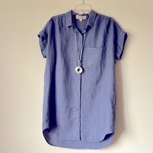 Blue linen dress. Size M, never worn!